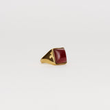 The Luques Square Signet Ring in Red Agate