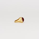 The Luques Square Signet Ring in Red Agate