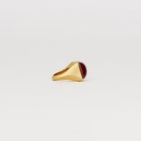 The Luques Square Signet Ring in Red Agate