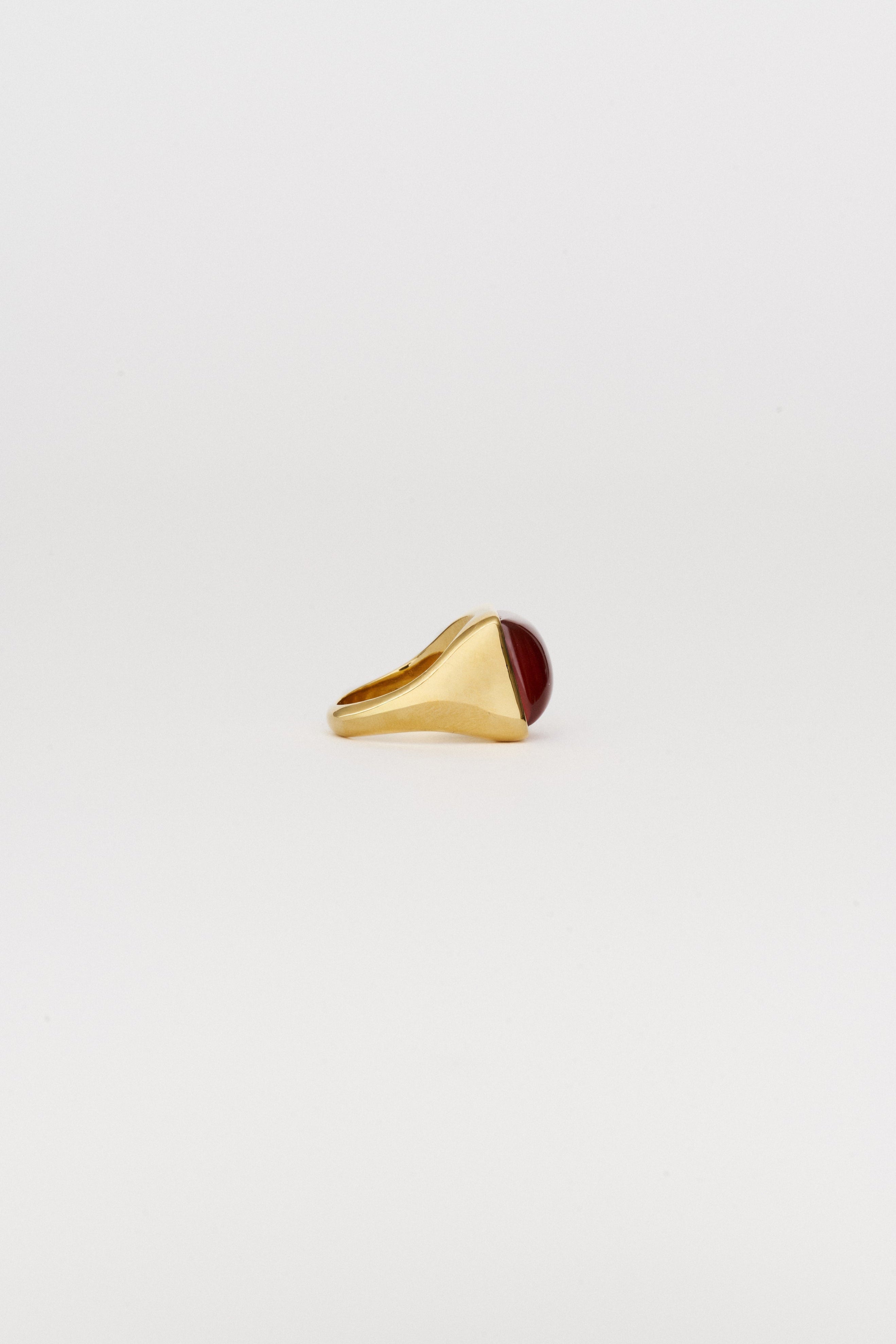 The Luques Square Signet Ring in Red Agate