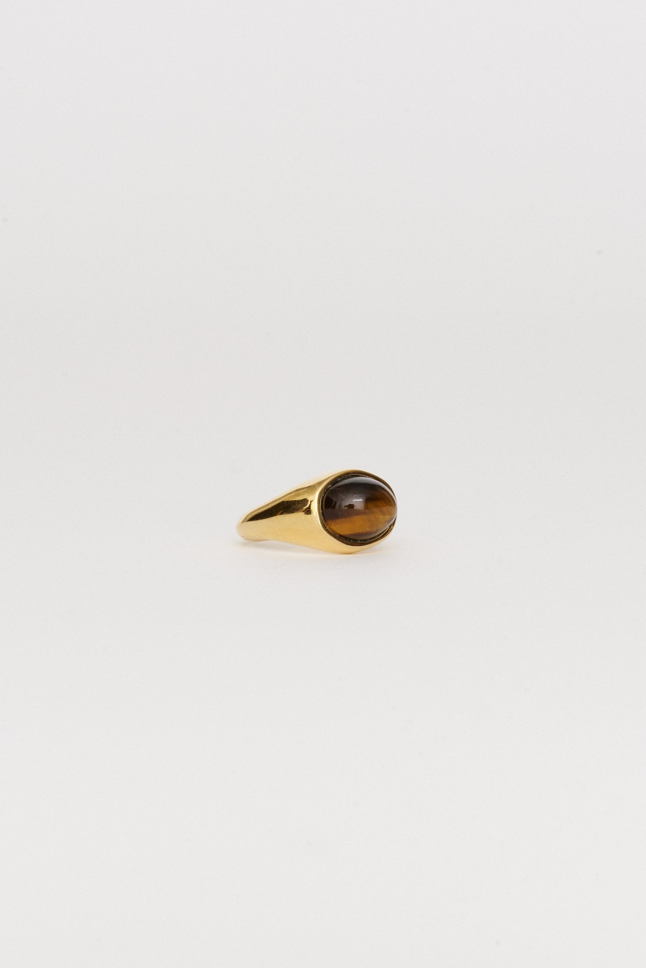 The Francis Oval Signet Ring in Tigers Eye