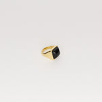 The Luques Square Signet Ring in Onyx