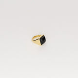 The Luques Square Signet Ring in Onyx