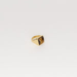 The Luques Square Signet Ring in Tigers Eye