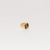 The Luques Square Signet Ring in Tigers Eye