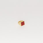 The Nina Flat Signet Ring in Red Jasper