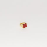 The Nina Flat Signet Ring in Red Jasper