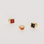 The Luques Square Signet Ring in Red Agate