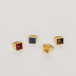 The Nina Flat Signet Ring in Blue Aventurine