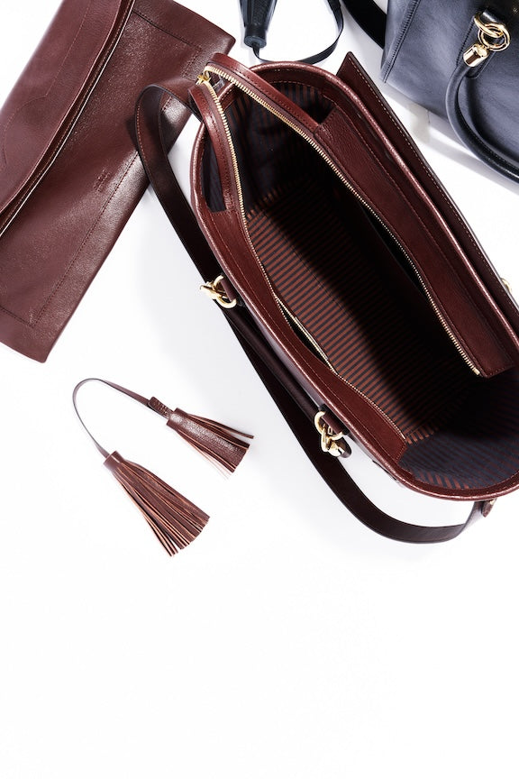 The Trap Tote in Oxblood