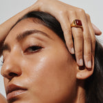 The Luques Square Signet Ring in Red Agate