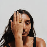 The Luques Square Signet Ring in Yellow Citrine