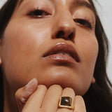 The Luques Square Signet Ring in Tigers Eye