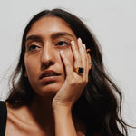 The Luques Square Signet Ring in Onyx