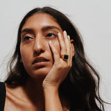 The Luques Square Signet Ring in Onyx