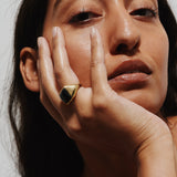 The Luques Square Signet Ring in Onyx