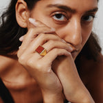 The Nina Flat Signet Ring in Red Jasper