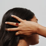 The Nina Flat Signet Ring in Red Jasper