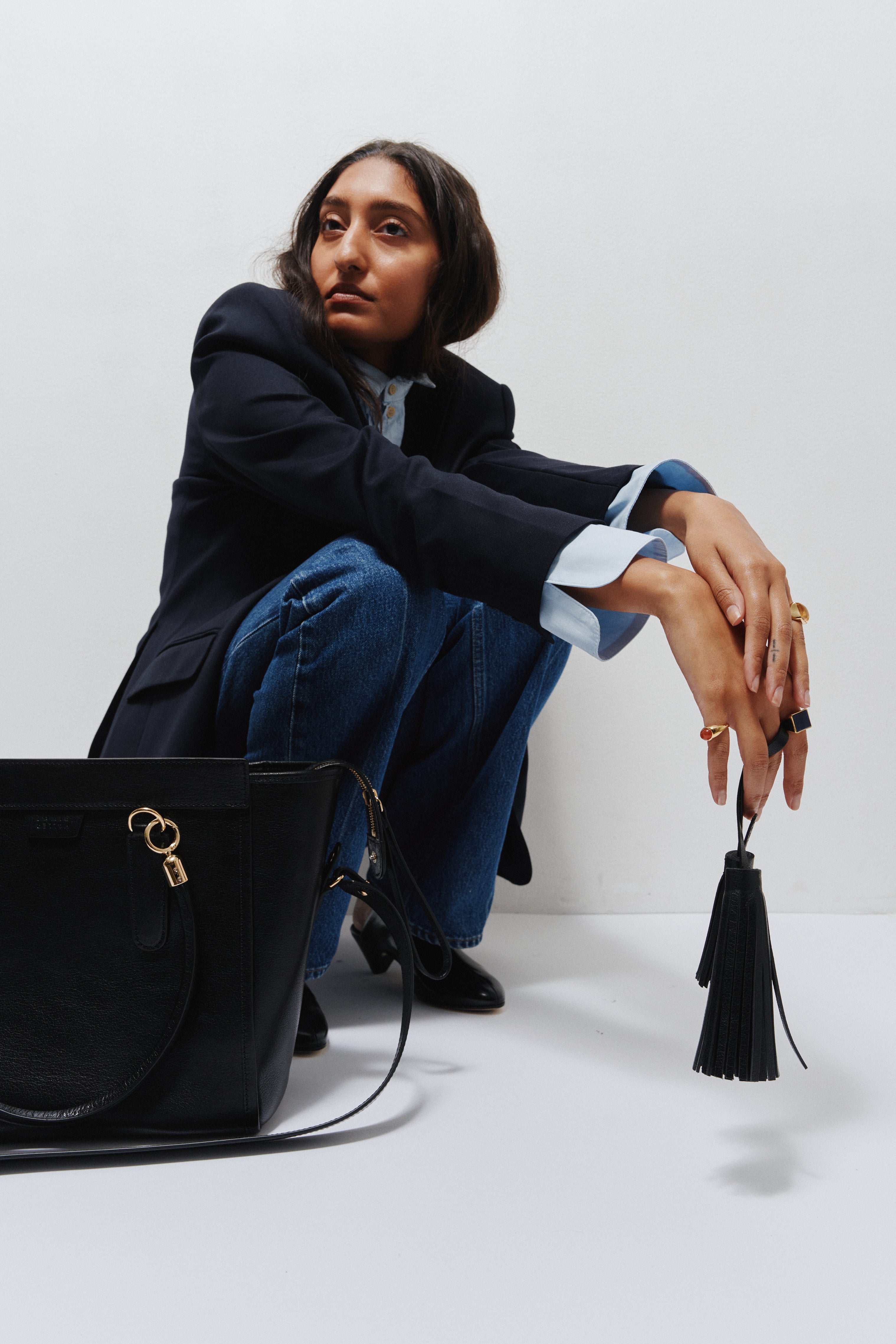 The Fringe Tie in Black