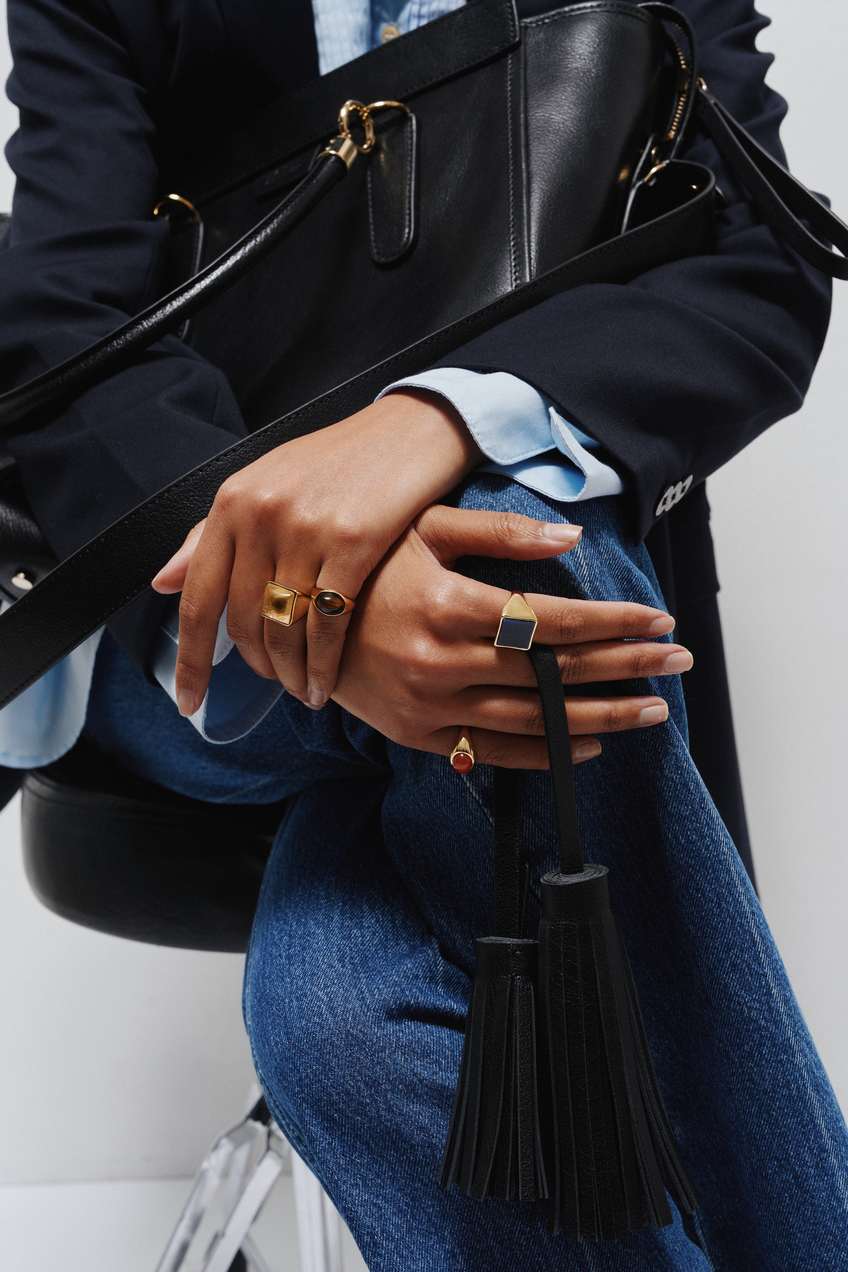 The Fringe Tie in Black