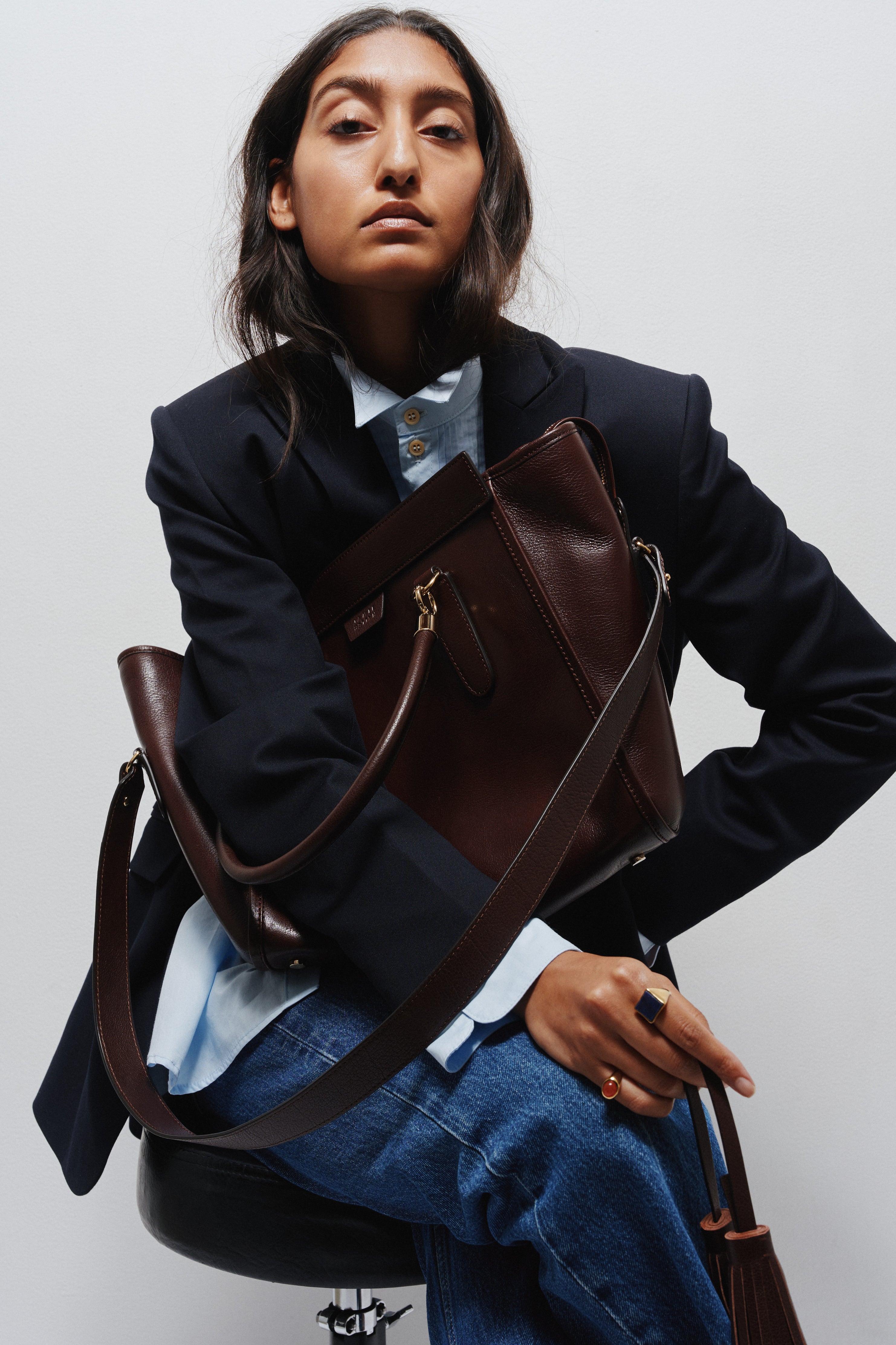 The Trap Tote in Oxblood