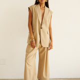 The Vested Blazer in Tan
