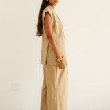 The Vested Blazer in Tan