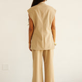 The Vested Blazer in Tan