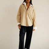 The Tipped Weekend Shirt in Honey Stripe