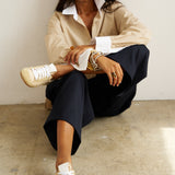 The Tipped Weekend Shirt in Honey Stripe