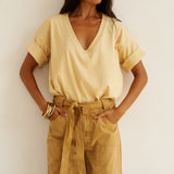 The V Tee in Butter