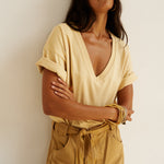 The V Tee in Butter