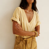The V Tee in Butter