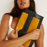 The Document Clutch in Yellow / Black