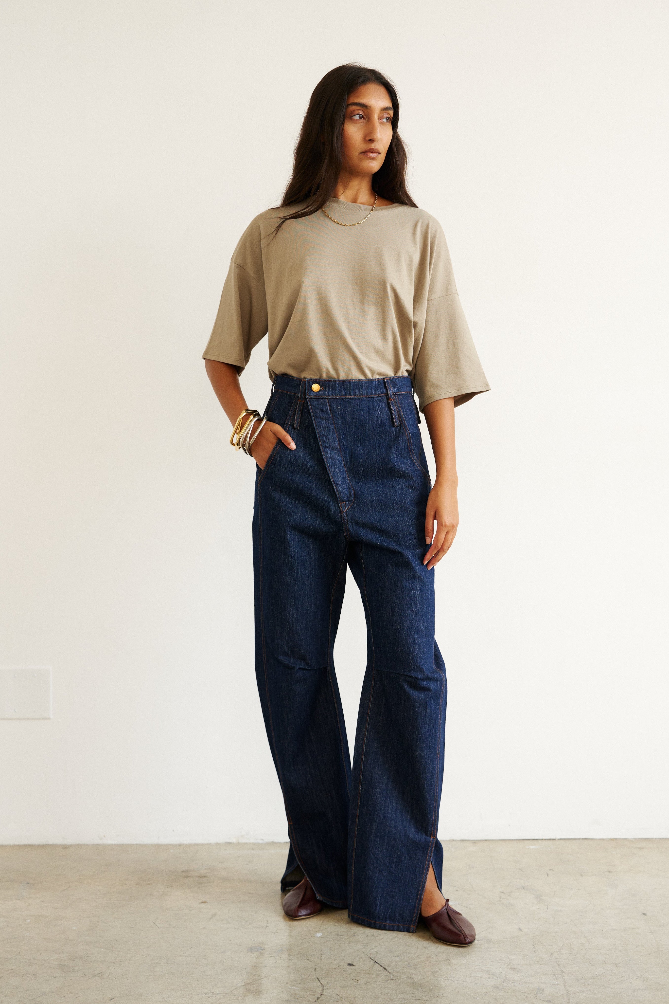 The Draped Tee in French Grey