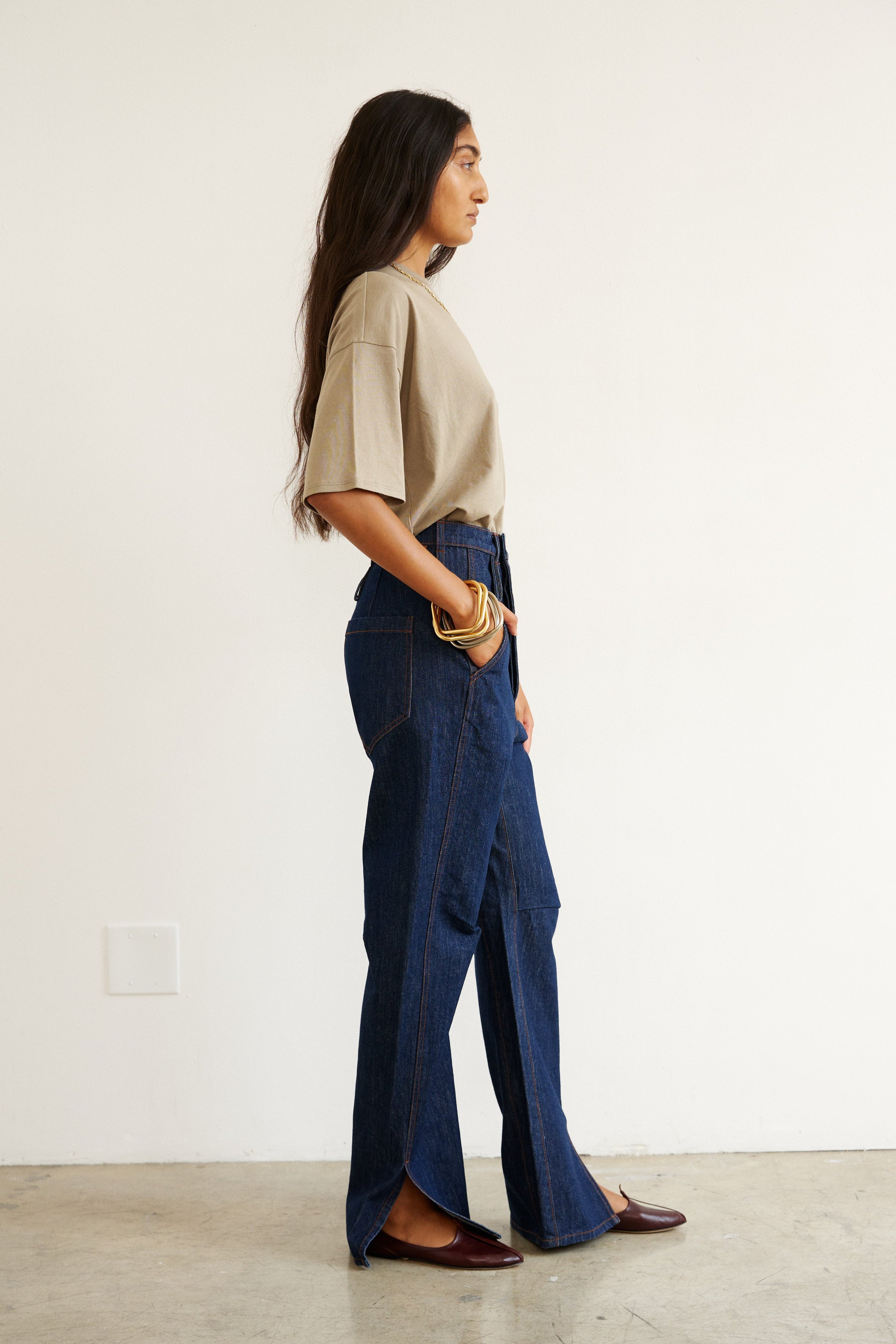 The Draped Tee in French Grey