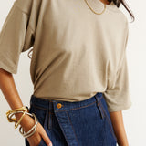 The Draped Tee in French Grey
