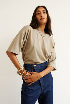 The Draped Tee in French Grey