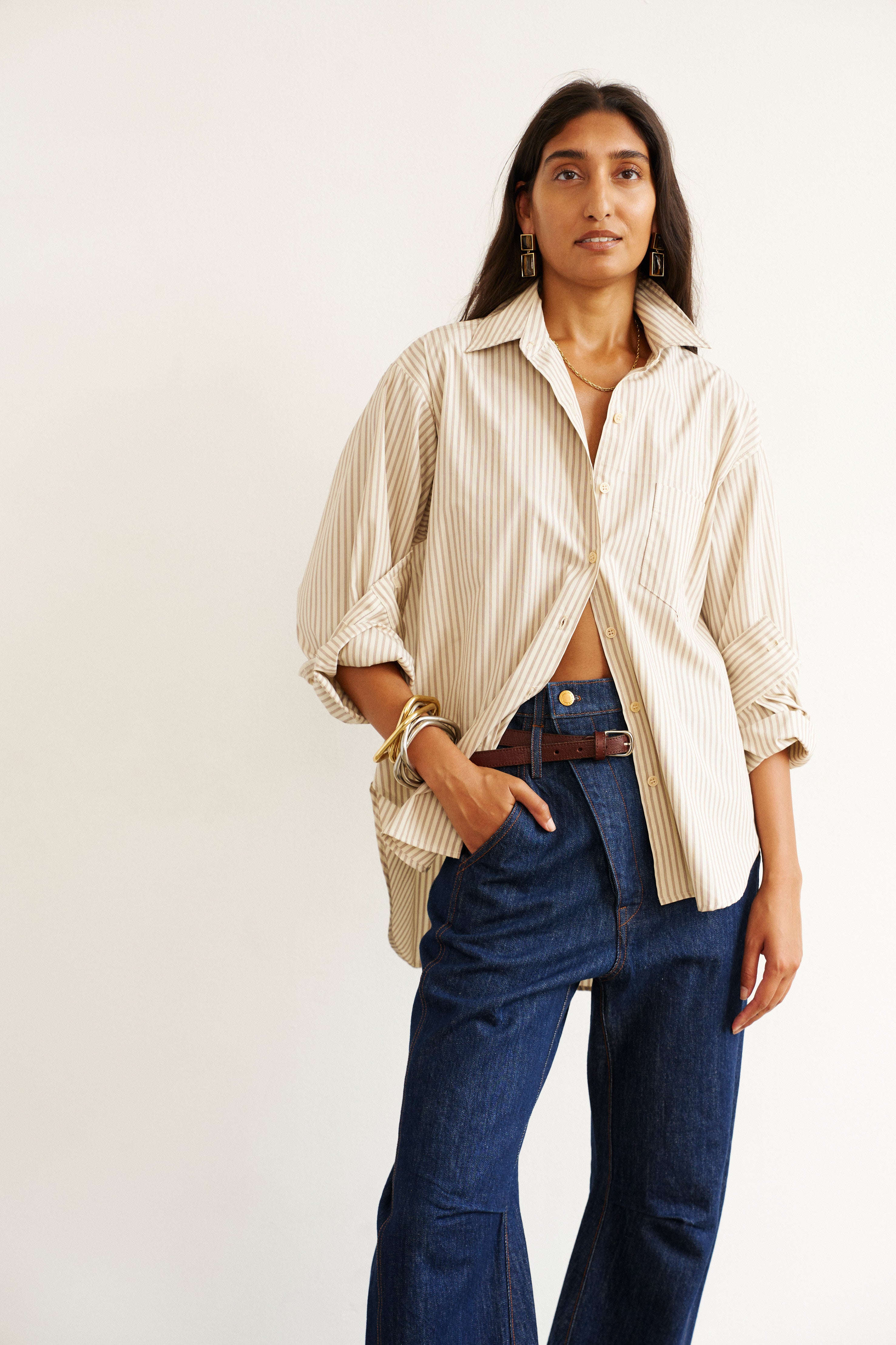 The Weekend Shirt in Chianti Stripe