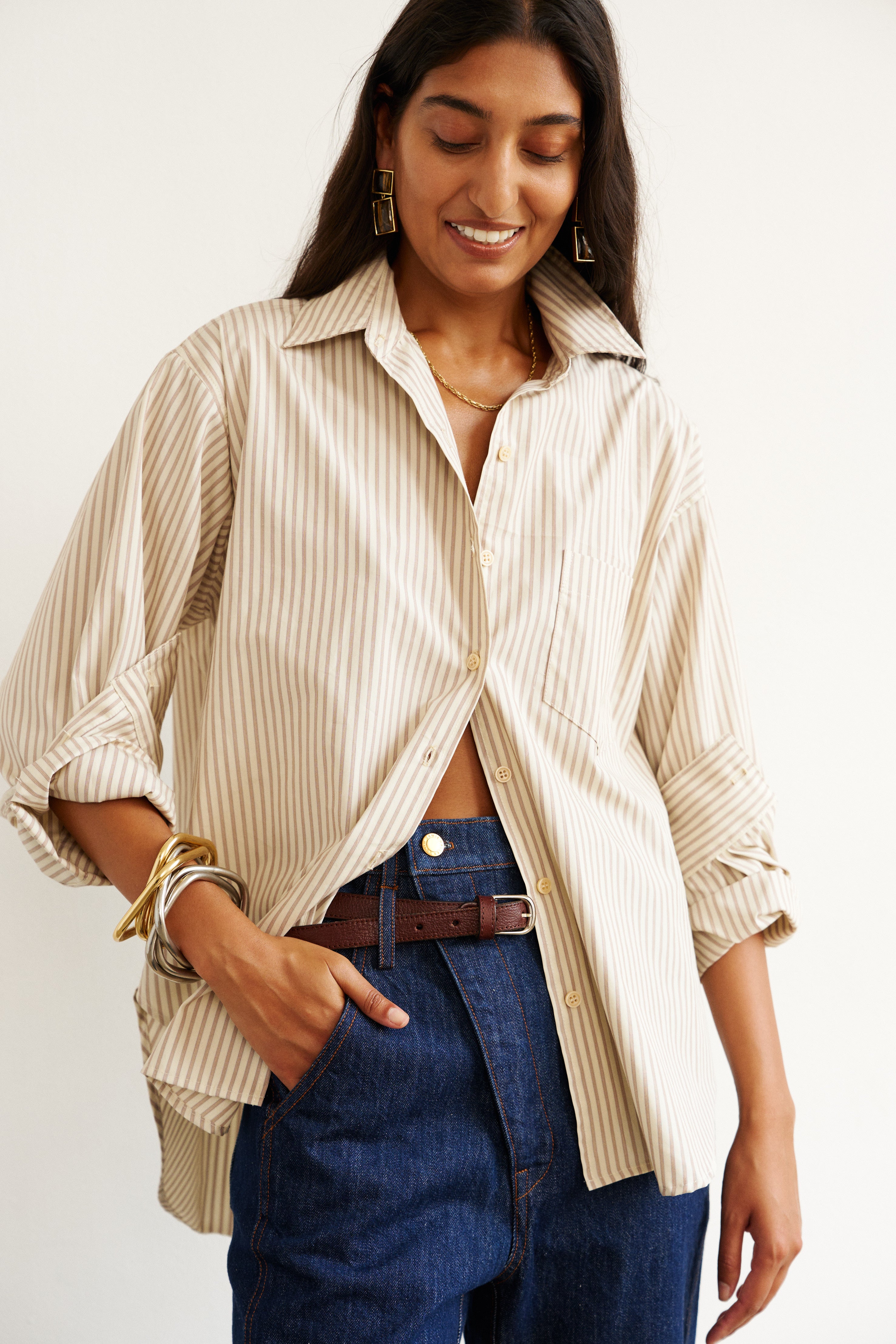 The Weekend Shirt in Chianti Stripe