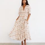 The Italian Summer Skirt in Natural Plaid