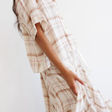 The Italian Summer Skirt in Natural Plaid