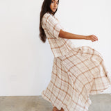 The Italian Summer Skirt in Natural Plaid