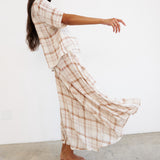 The Italian Summer Skirt in Natural Plaid