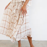 The Italian Summer Skirt in Natural Plaid