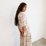 The Italian Summer Skirt in Natural Plaid