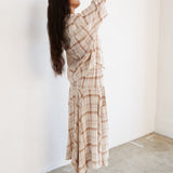 The Italian Summer Skirt in Natural Plaid