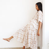 The Italian Summer Skirt in Natural Plaid