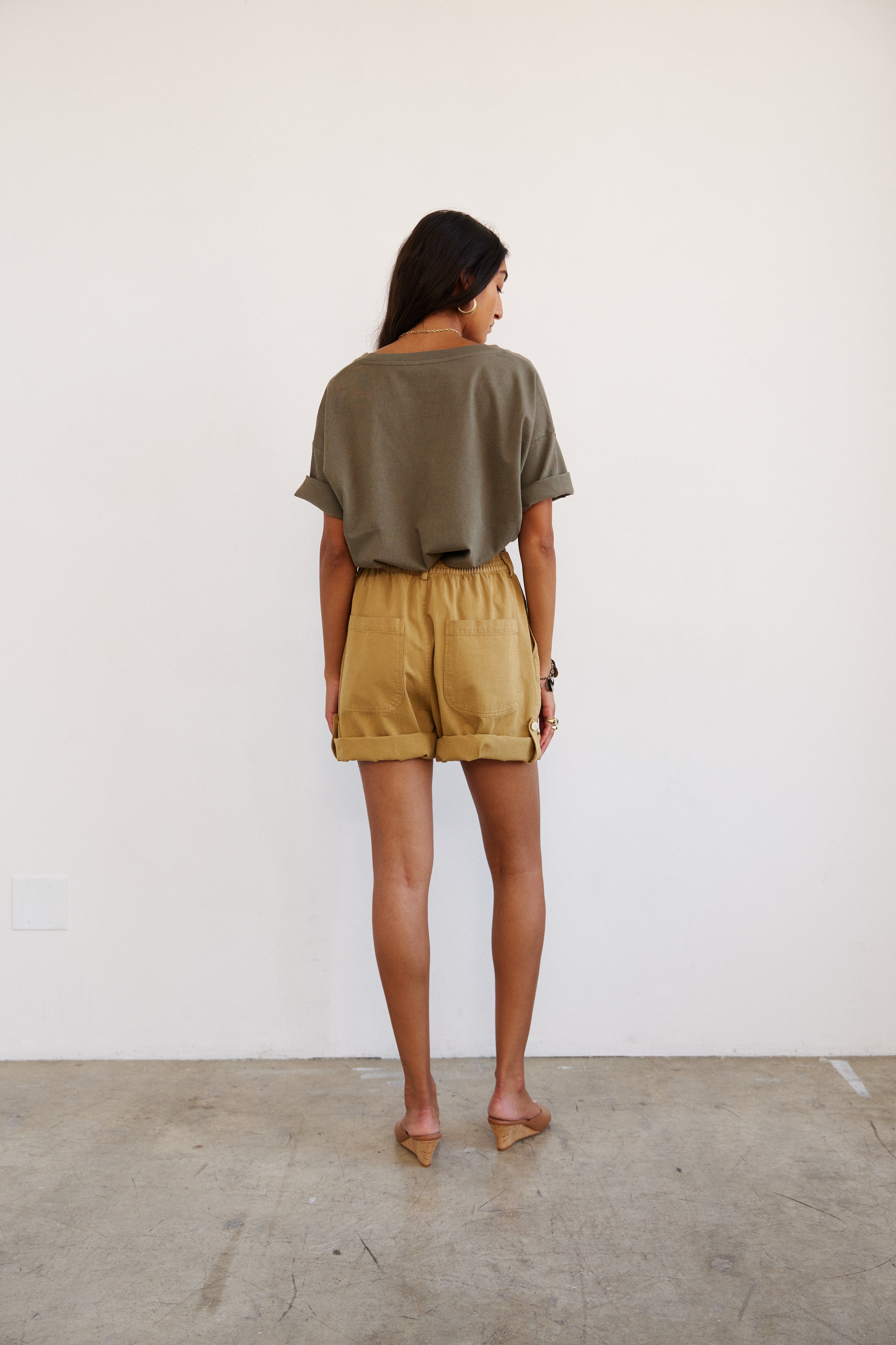 The V Tee in Olive