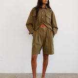The Pleat Short in Khaki